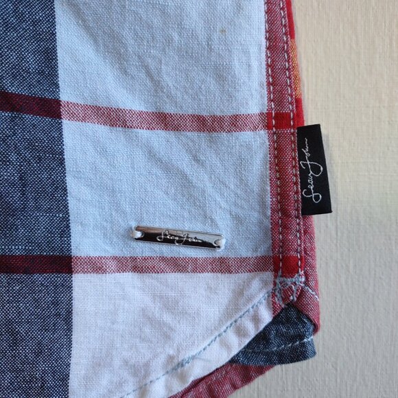 Sean John Linen Blend Short Sleeve Button Up Men's Shirt Blue Striped Size 3XL - Picture 8 of 10